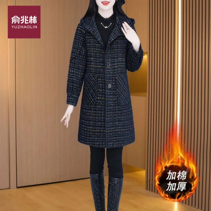 高级气质贵气阔太太风衣外套冬季新款加棉加厚大衣女