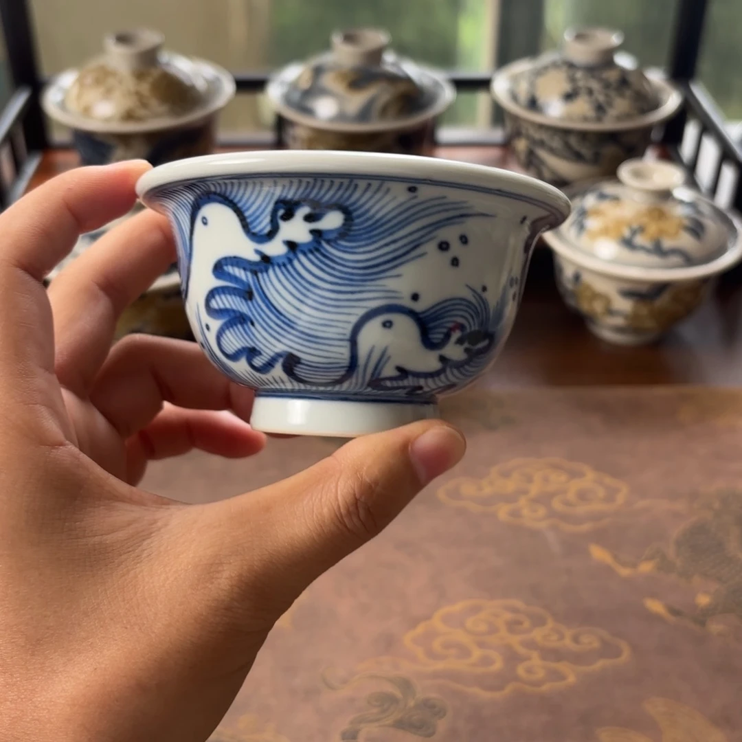 摆件景德镇手绘茶器瑕疵