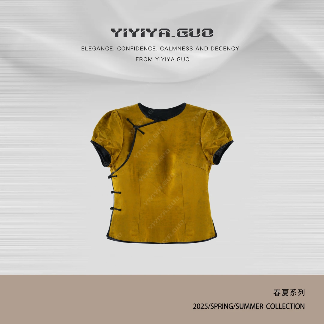 yiyiya.Guo艺艺吖【香云纱·金榜题名】斜襟复古上衣1684SS52