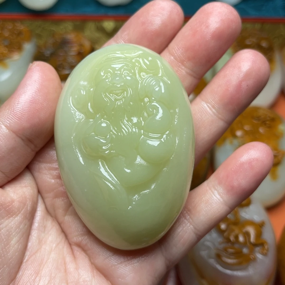 石材天然方解石手把件不退换