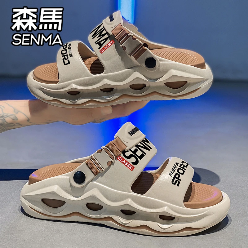 SENMA/森马拖鞋男款夏季外穿防滑防臭踩屎感软底户外沙滩涉水凉鞋