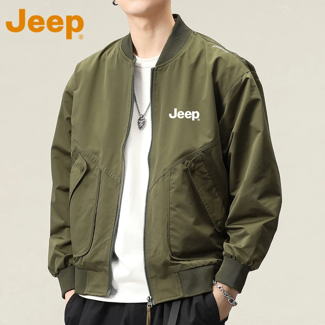 JEEP吉普美式立领飞行员夹克男款秋季潮流痞帅男装休闲棒球服外套
