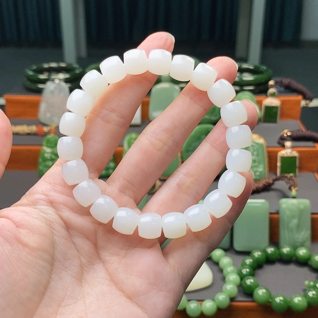 手串未镶嵌和田玉白玉手串