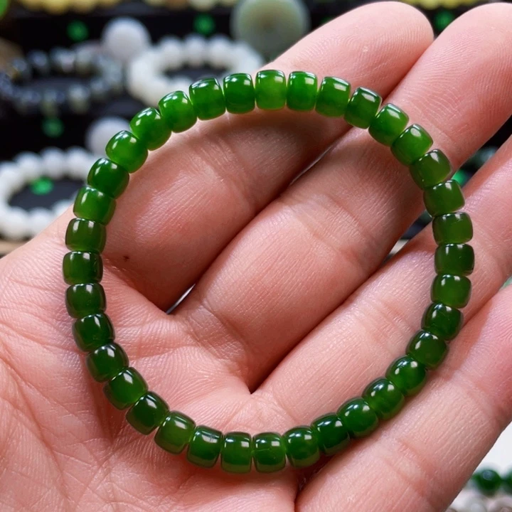 手链未镶嵌和田玉碧玉卡6直切