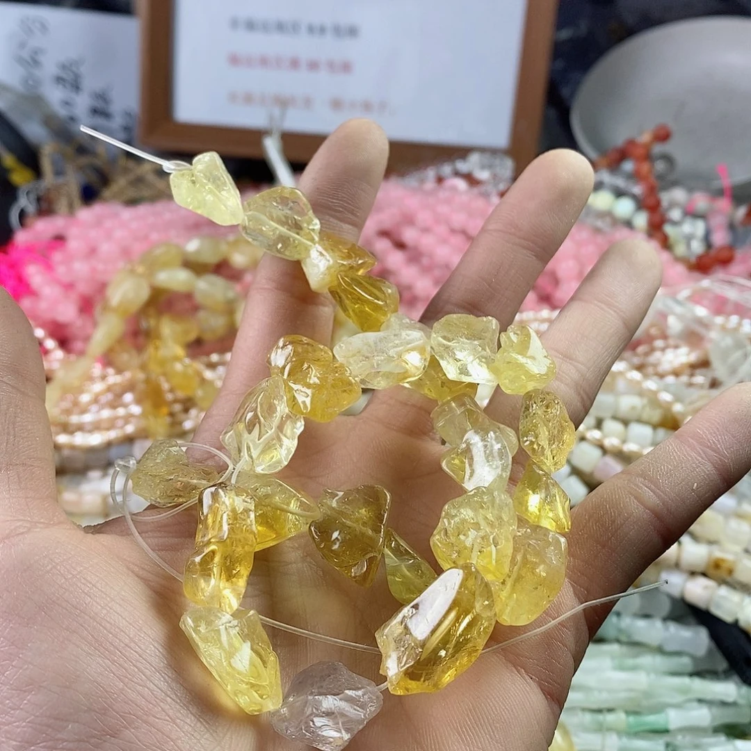 玛瑙/玉髓珠宝半成品合金A****静一条天然黄水晶A126