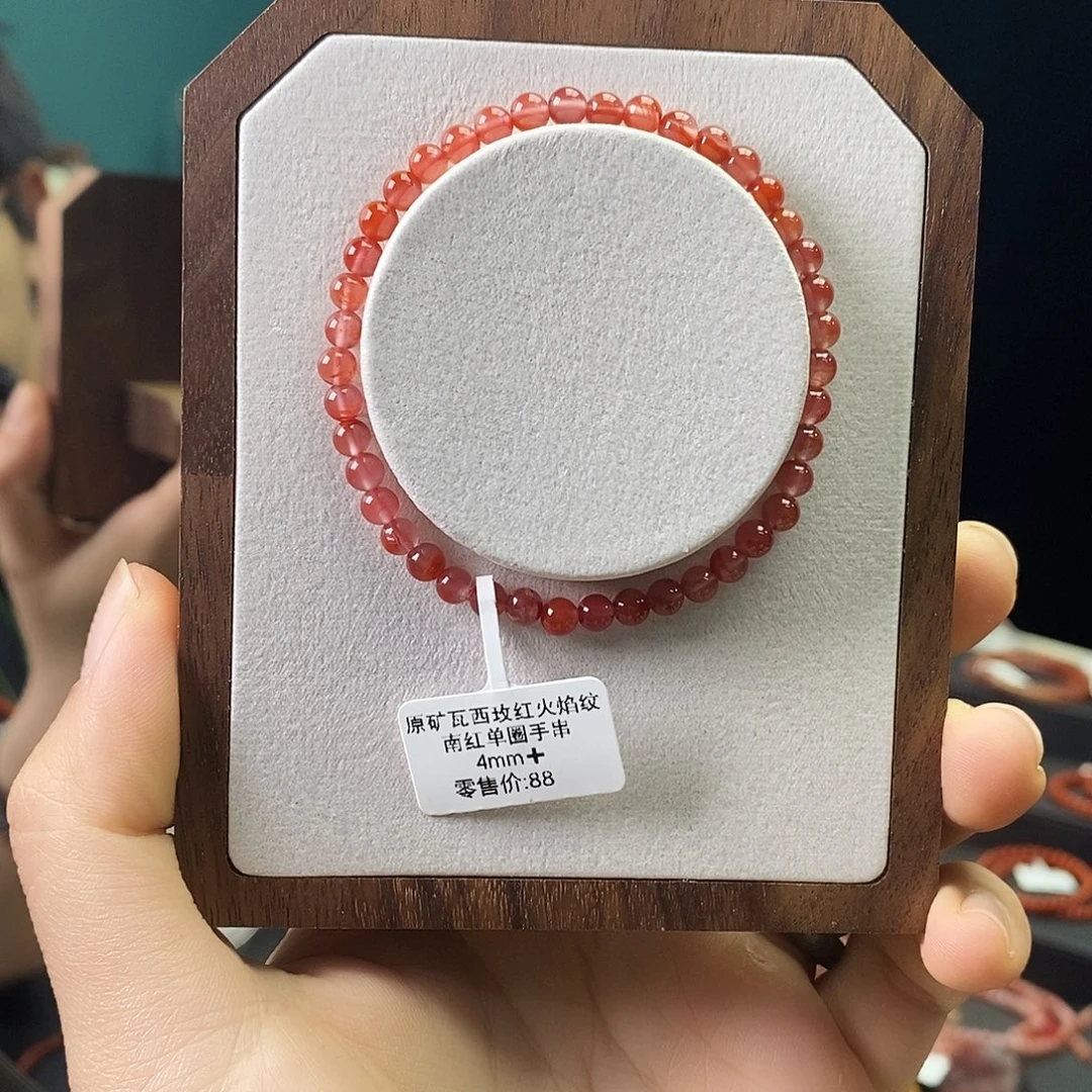 南红玛瑙未镶嵌手串GX03171原矿瓦西玫红4m➕多样性