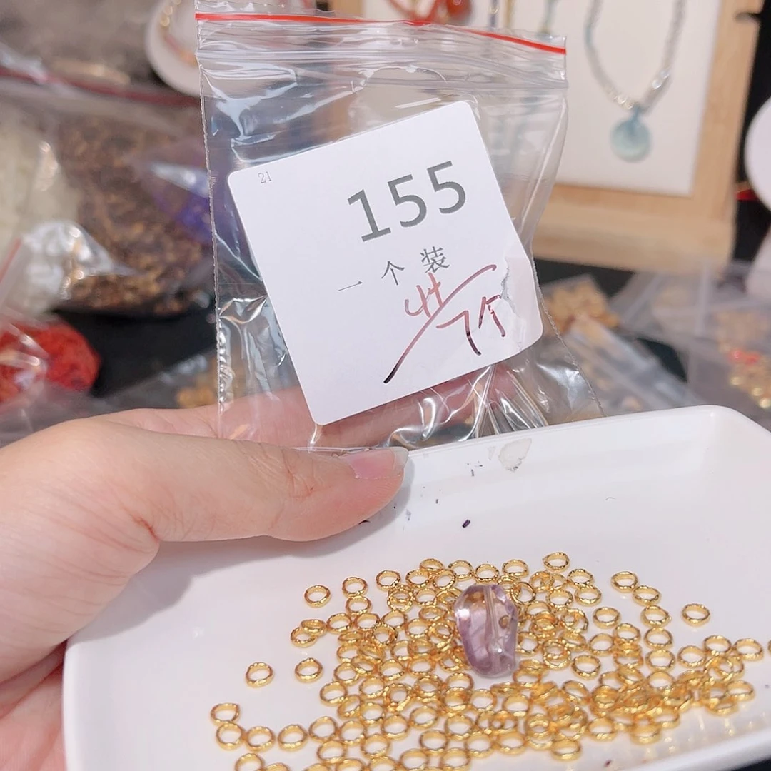 紫晶珠宝半成品银S925镀金镶嵌155