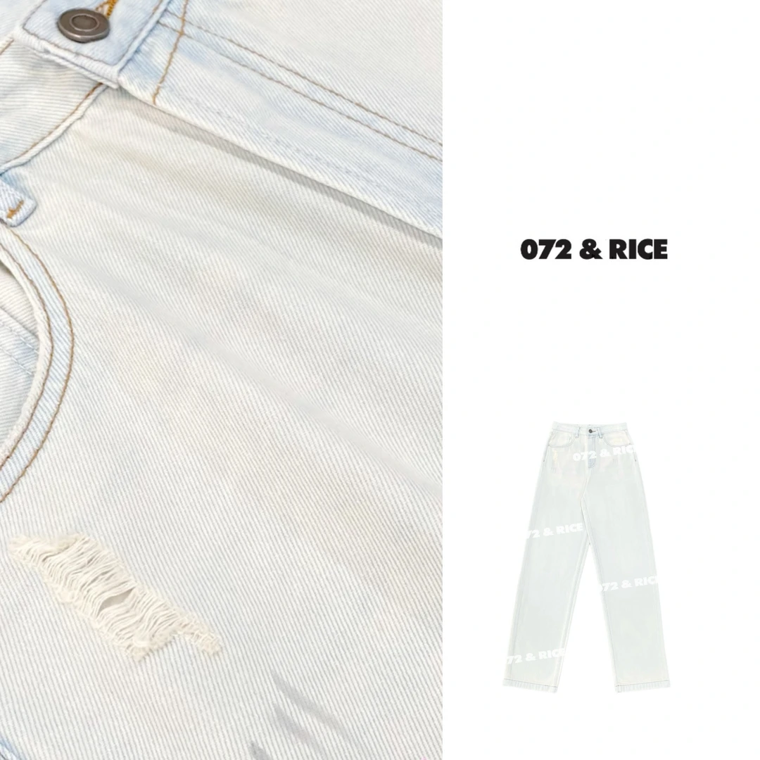 072 & RICE【王菲裤】醋酸莱赛尔棉 夏季休闲直筒牛仔裤 CB062
