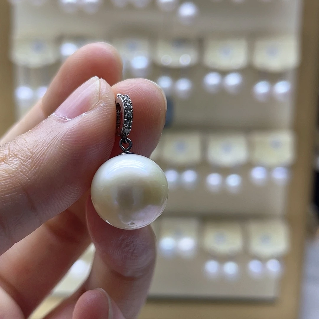 淡水珍珠银S925镶嵌颈饰