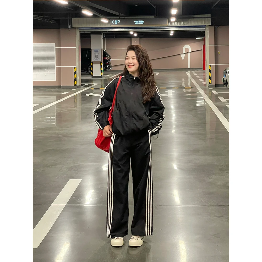 WenWen小个子早秋穿搭~韩系高级感上衣+裤子运动休闲套装4269