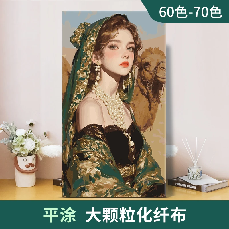ziru gong yi pin/子儒画艺diy数字油画精选化纤布人物系列高品质