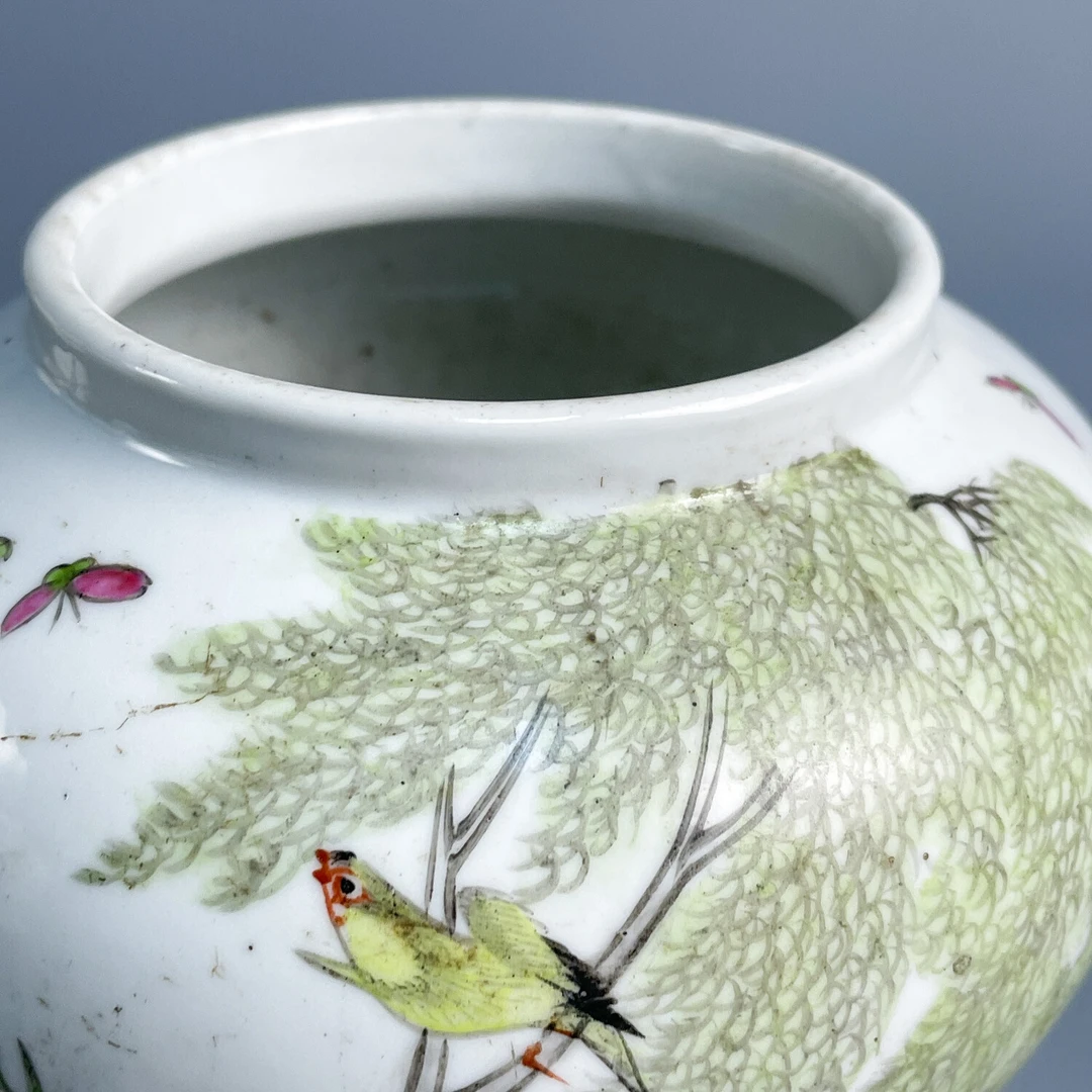 民国粉彩花鸟纹罐2-M25KT006D89