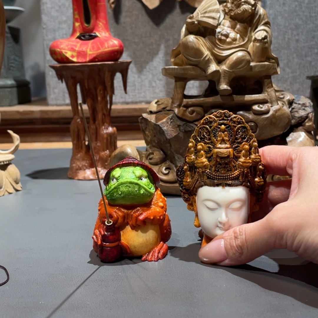 你***哥木质鹿角工艺品摆件