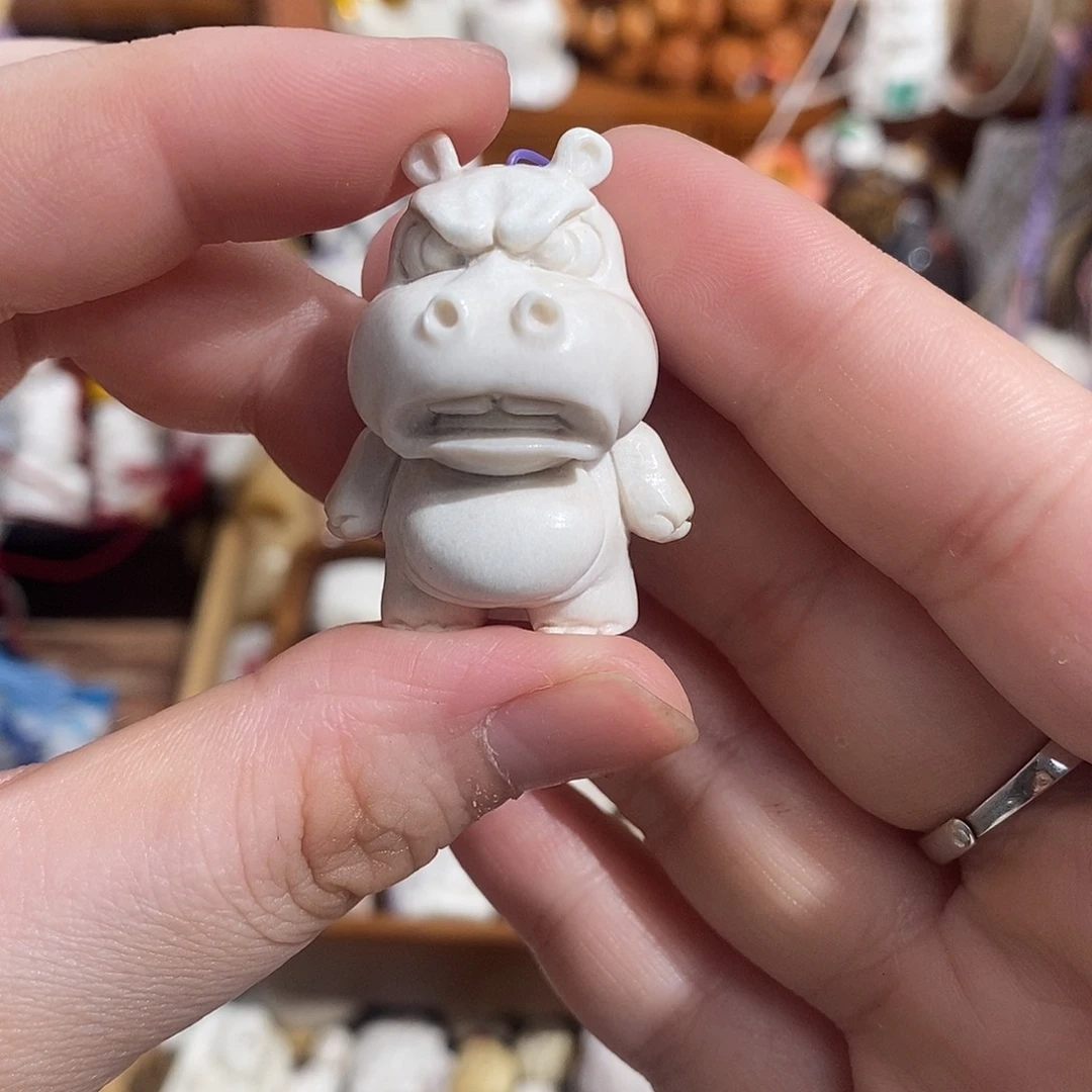 把件鹿骨M17愤怒河马鹿角