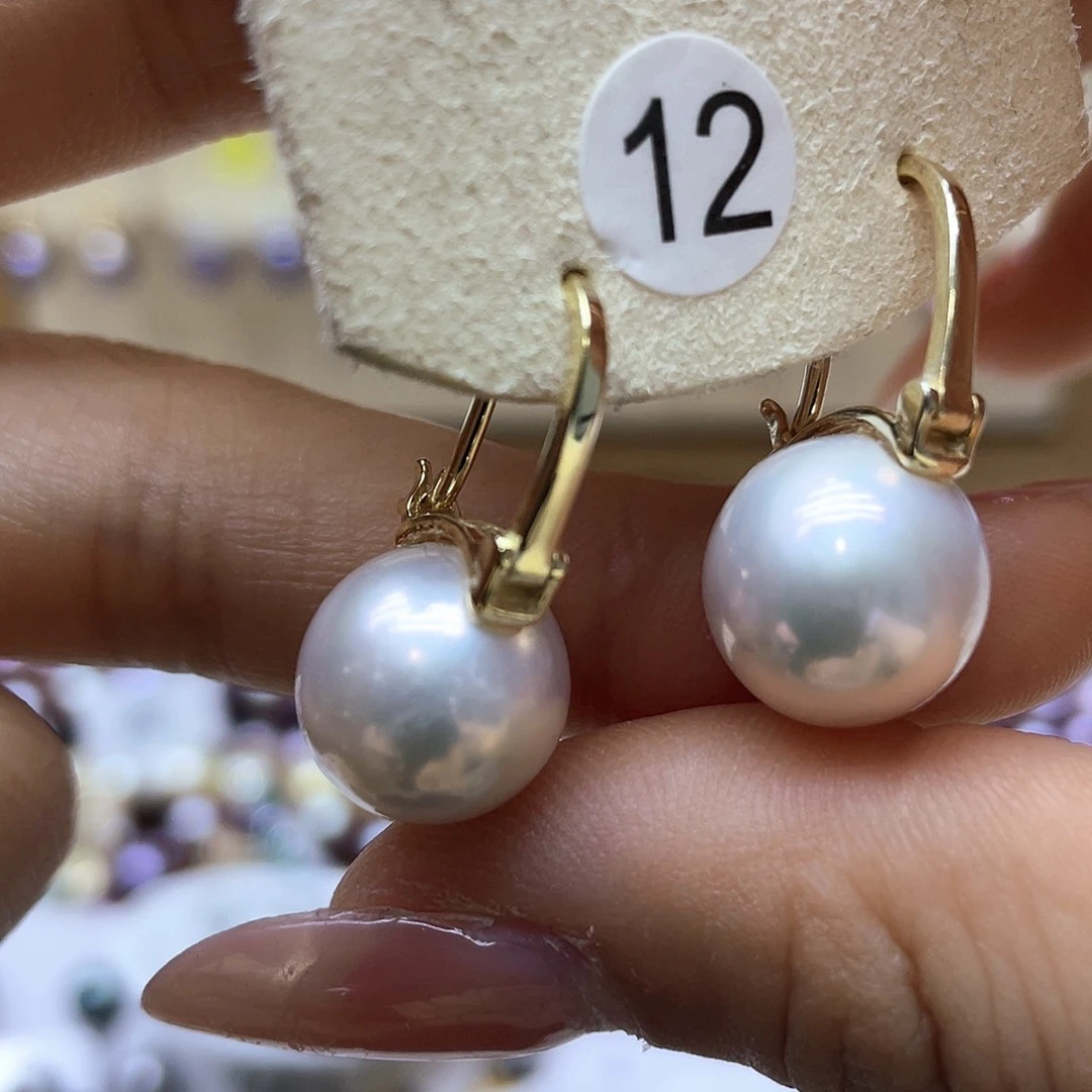 淡水珍珠耳饰银S925镶嵌