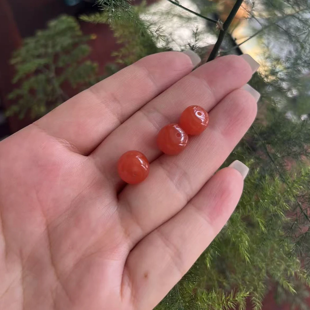 保山原矿南红玛瑙老型单珠，尺寸10十
