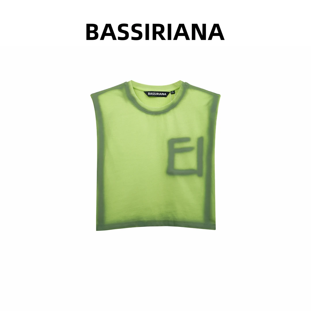 文文【BASSIRIANA】春夏百搭垫肩无袖T恤气质穿搭时尚百搭210856