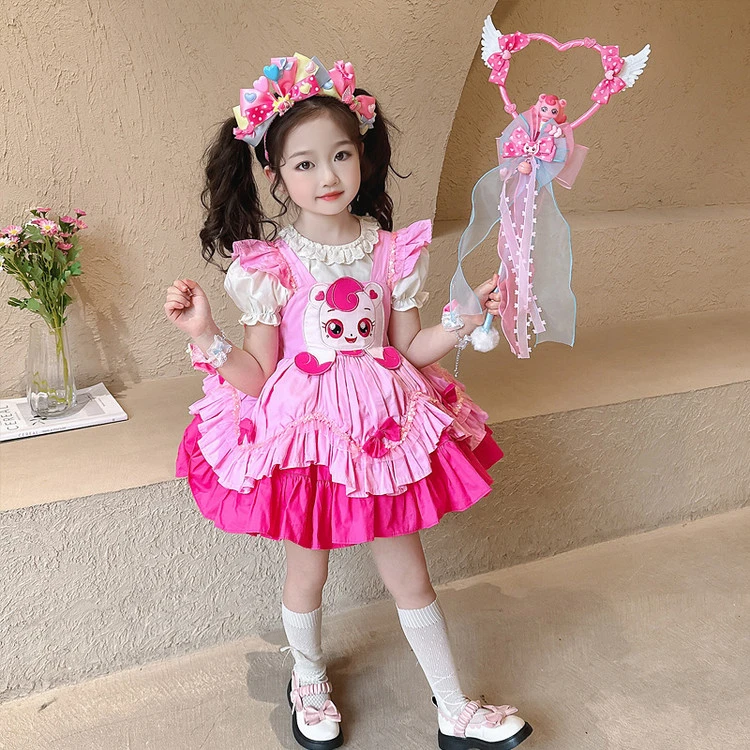 女童连衣裙四季2025新款儿童洛丽塔公主裙女宝宝夏装爱心萌可裙子