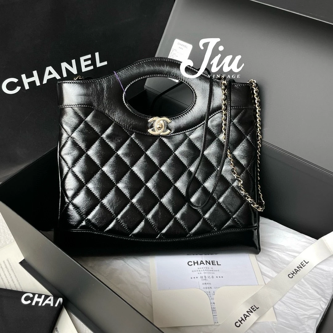 99新 Chanel/香奈儿 24b黑金羊皮31bag小号全新全套JM2-7485 拆 1