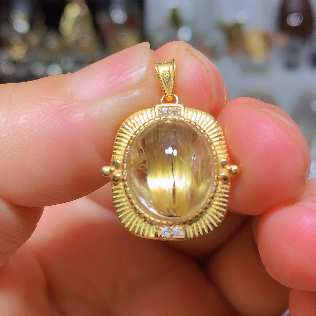 水晶珠宝半成品银S925镀金镶嵌定制款