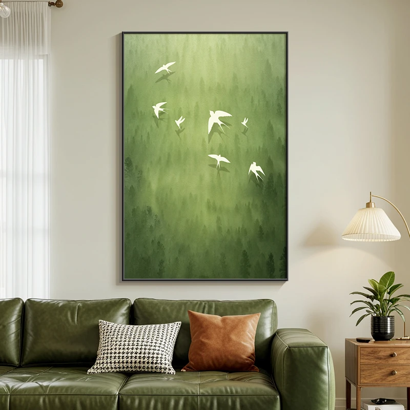 现代中古风客厅装饰画沙发背景墙挂画小众艺术落地玄关餐厅墙壁画