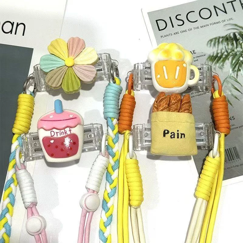 时尚亚克力手机背夹配可调节斜跨长绳