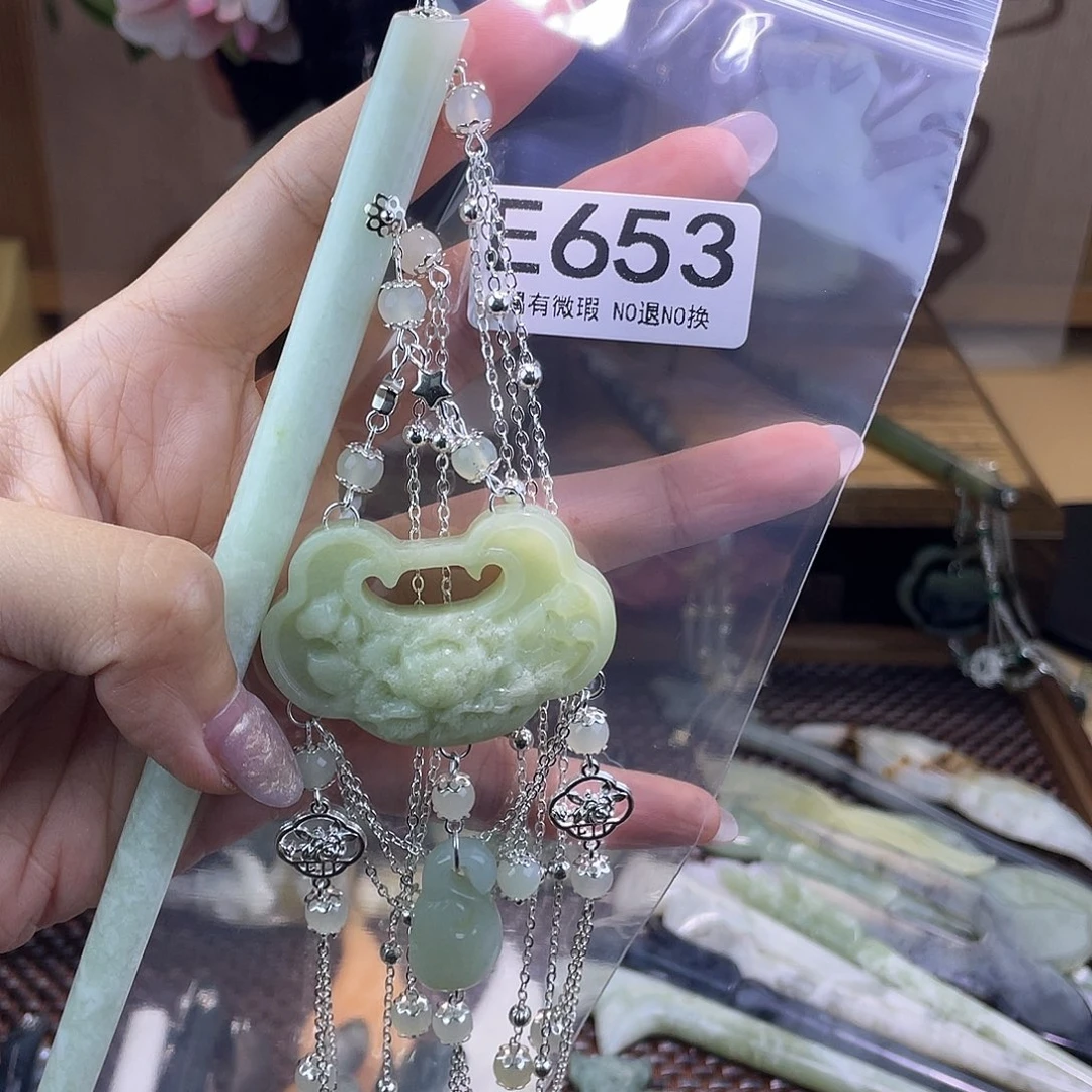 蛇纹石玉发饰合金画****º