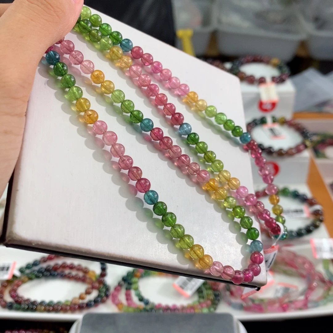 未镶嵌手链碧玺       5mmm。