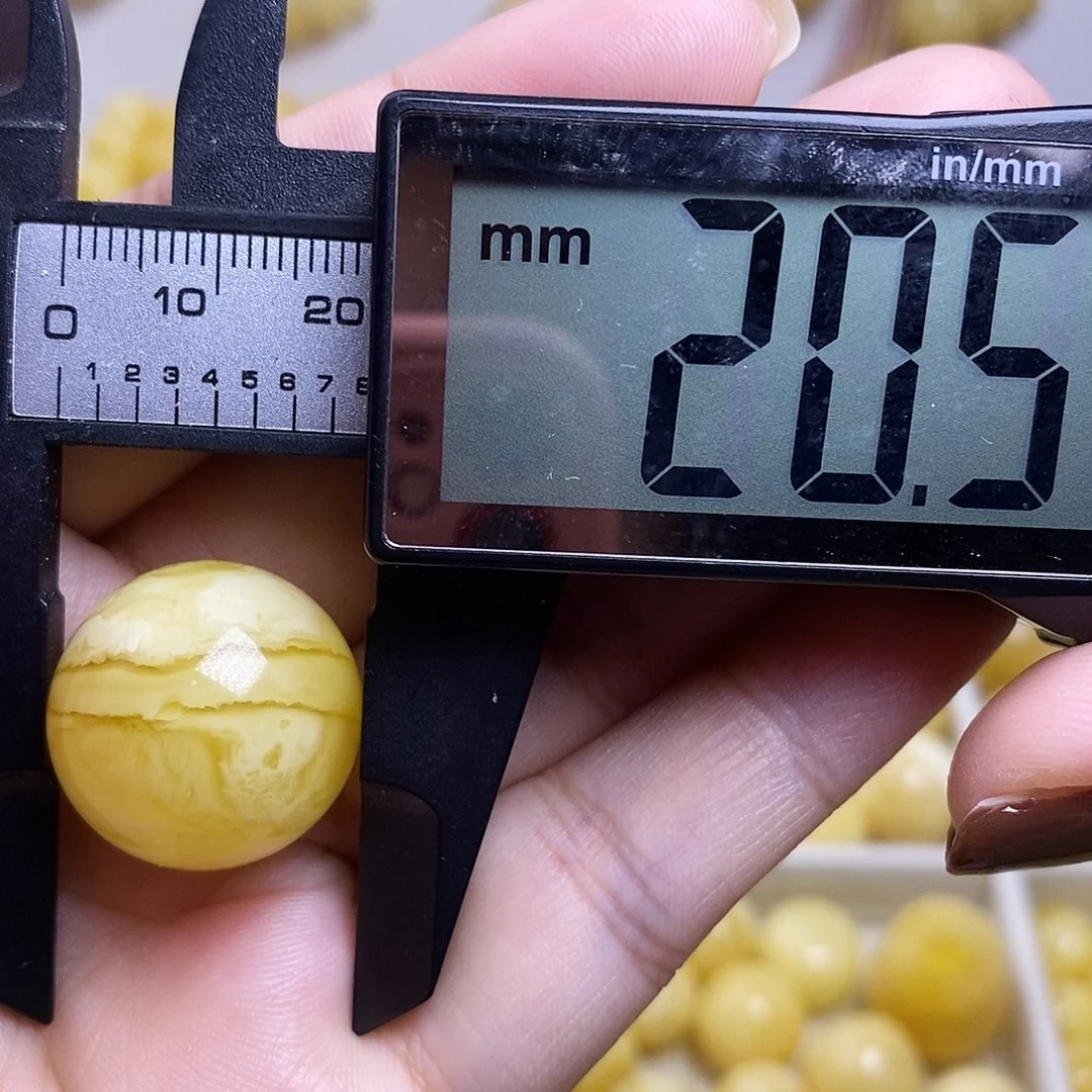 裸石琥珀未镶嵌蜜蜡圆珠