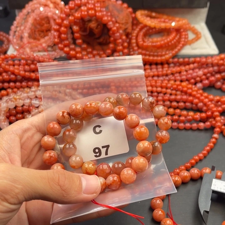 南红玛瑙未镶嵌多样性发货默认微瑕称重10mm