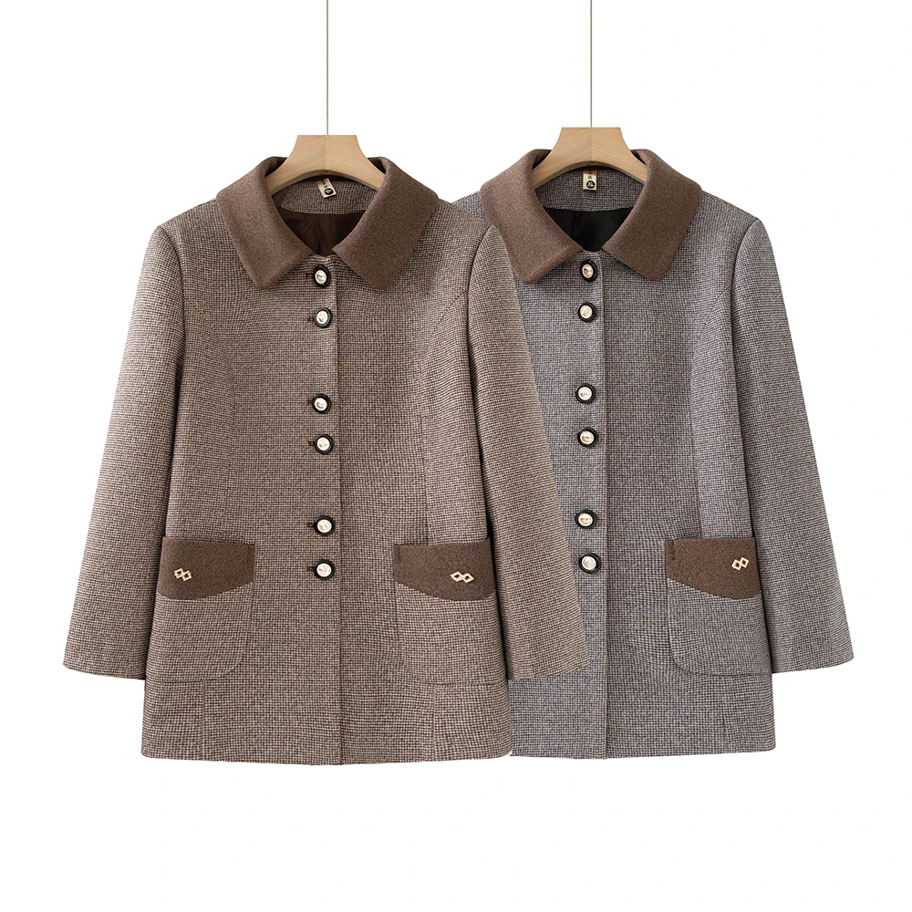 F28 妈妈装春秋款纽扣开衫外套奶奶装上衣外套中老年女装时尚外套