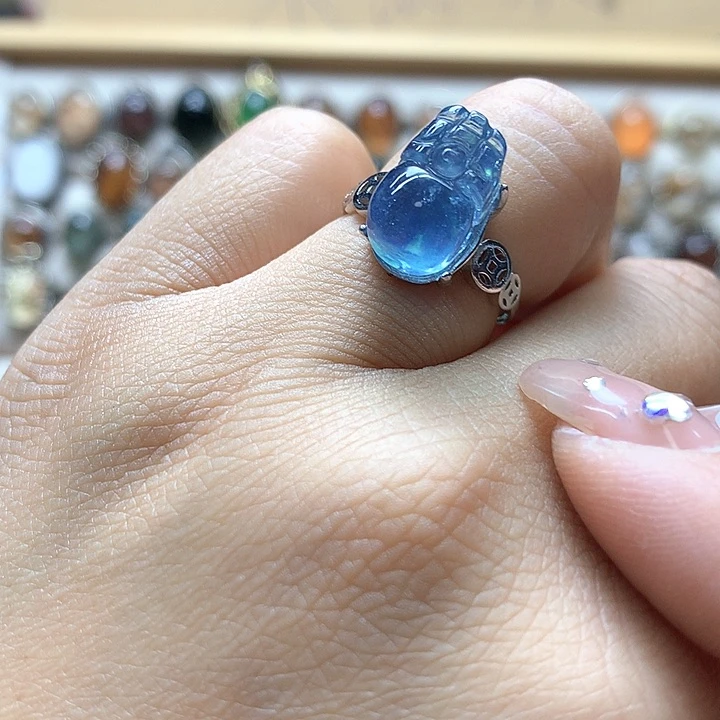 水晶水晶戒指银S925镶嵌