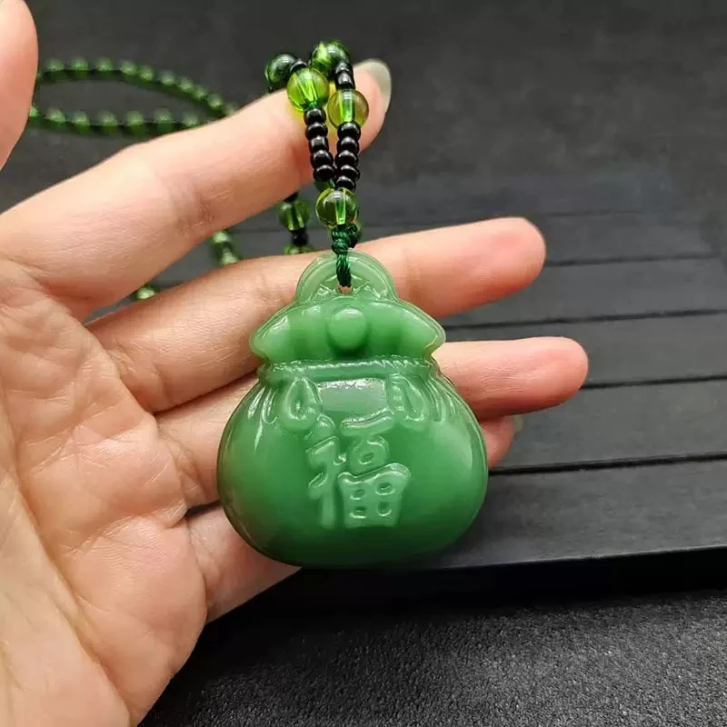碧绿福袋时尚百搭大气国风情侣吊坠男女通用挂坠063