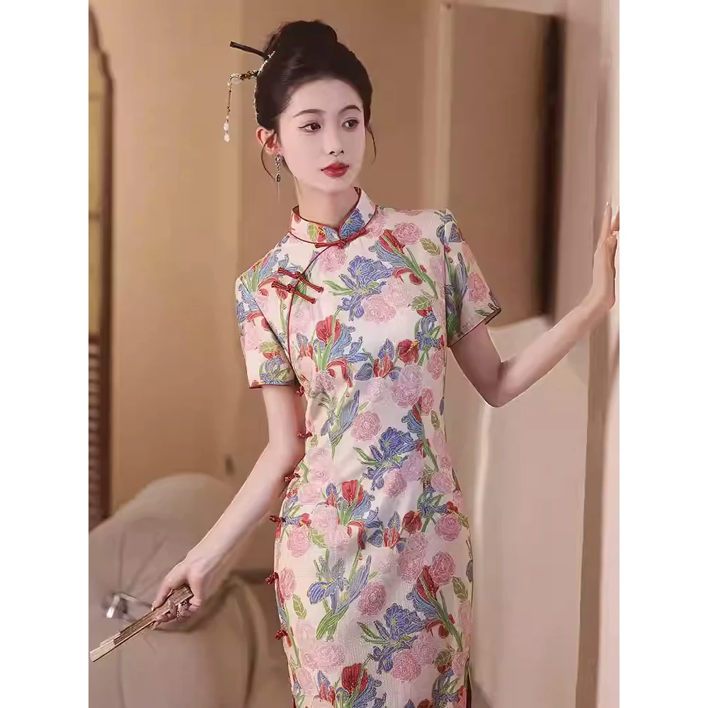 【苏语乔】新中式年轻款改良旗袍日常气质国风显瘦碎花少女连衣裙