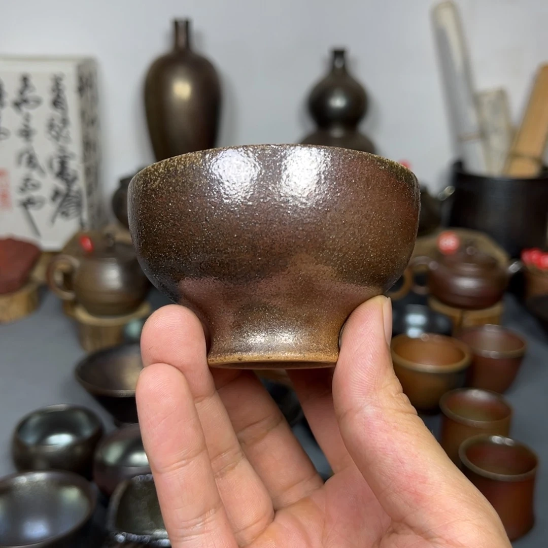 壶建水紫陶粗白泥古法柴烧100c c