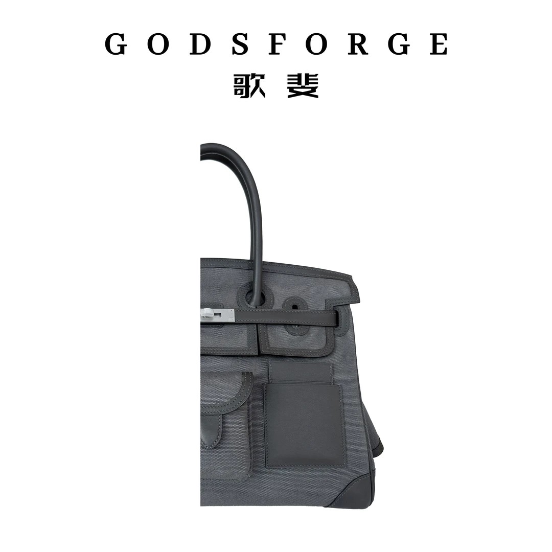 【珍珍定制】BK35(cargo) 全蜡线手缝原厂牛皮拼帆布2025高端定制包