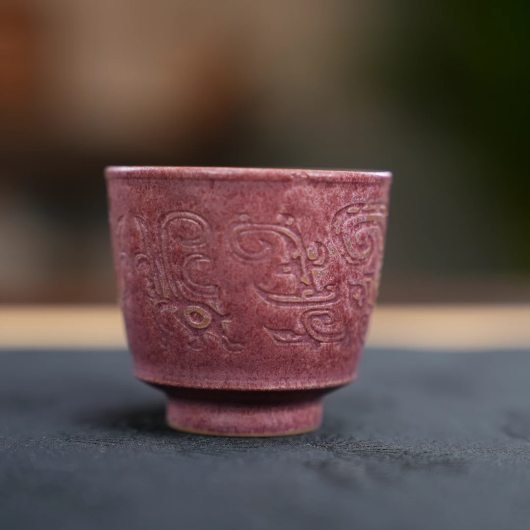 落英·饕餮纹杯-郑家小口-zjxk32