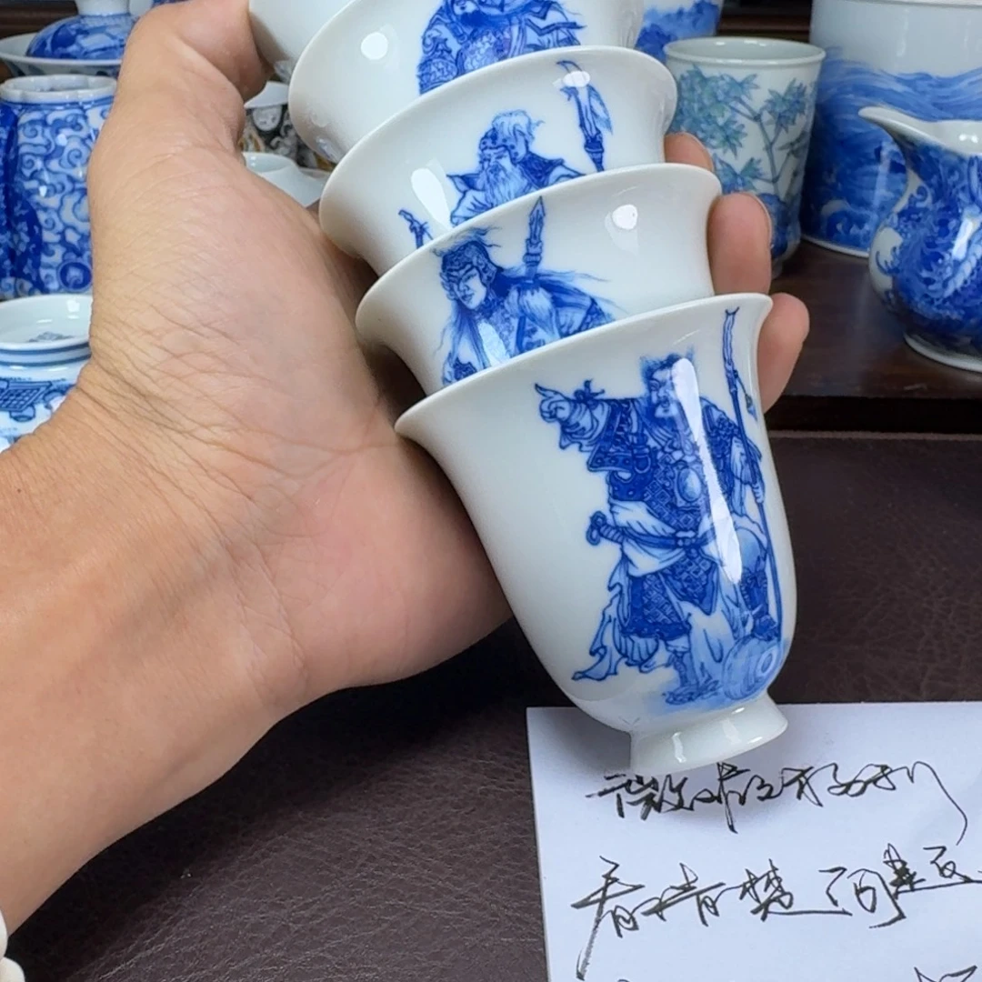 路***3瓷片当代景德镇陶瓷手绘茶具