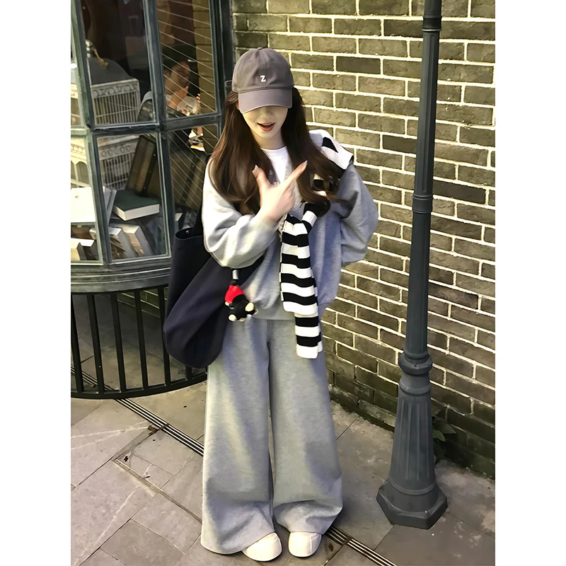 2025新款超火穿搭一整套早秋女装休闲时尚运动卫衣阔腿裤两件套装