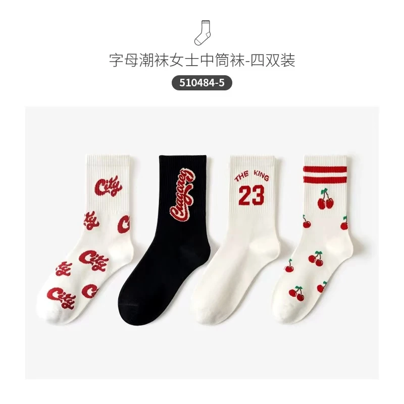 caramella袜子女春秋中筒袜外穿ins潮网红款