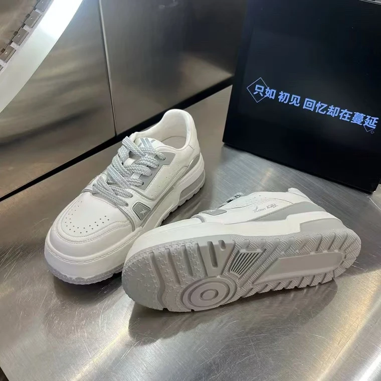 168-180春季新款女款厚底透气松糕底运动休闲鞋浅口小白单鞋板鞋