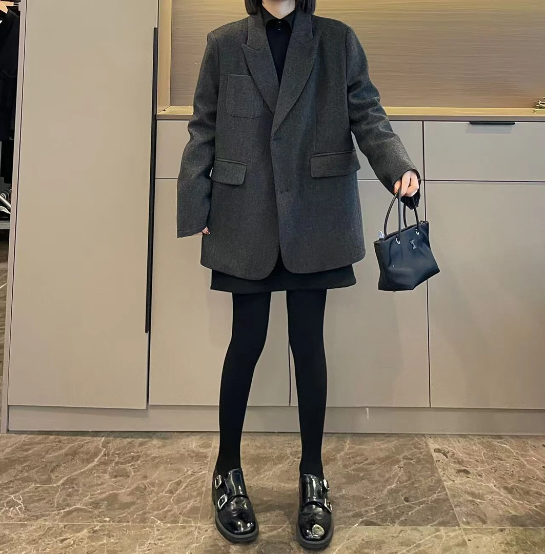 米可/MK-3284ZJ【西装版呢子羽绒内胆外套】时尚冬季新款羽绒服