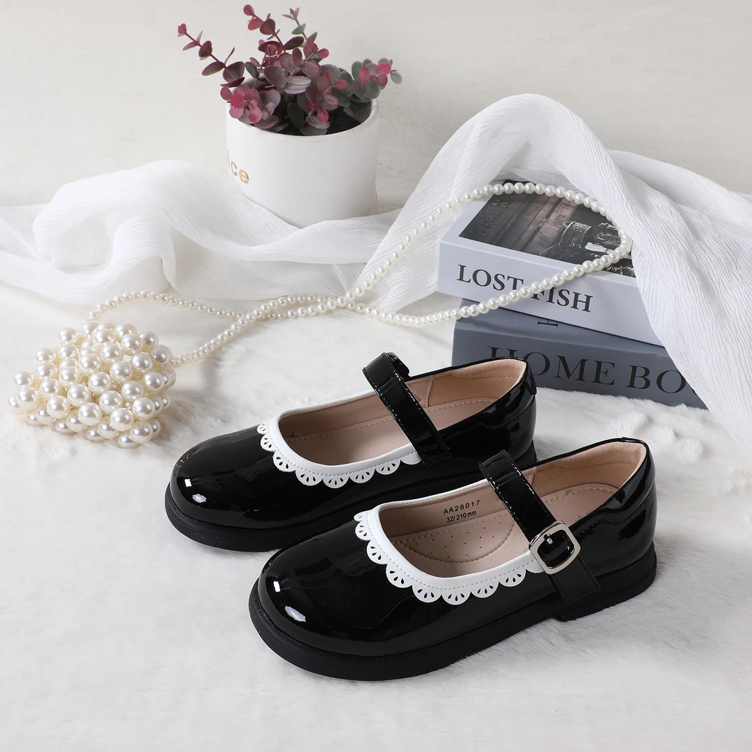 女童法式玛丽珍浅口单鞋时尚平底鞋X159