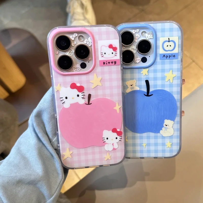 BANCA粉Kitty蓝小熊苹果适用iPhone16/15手机壳华为vivo小米oppo
