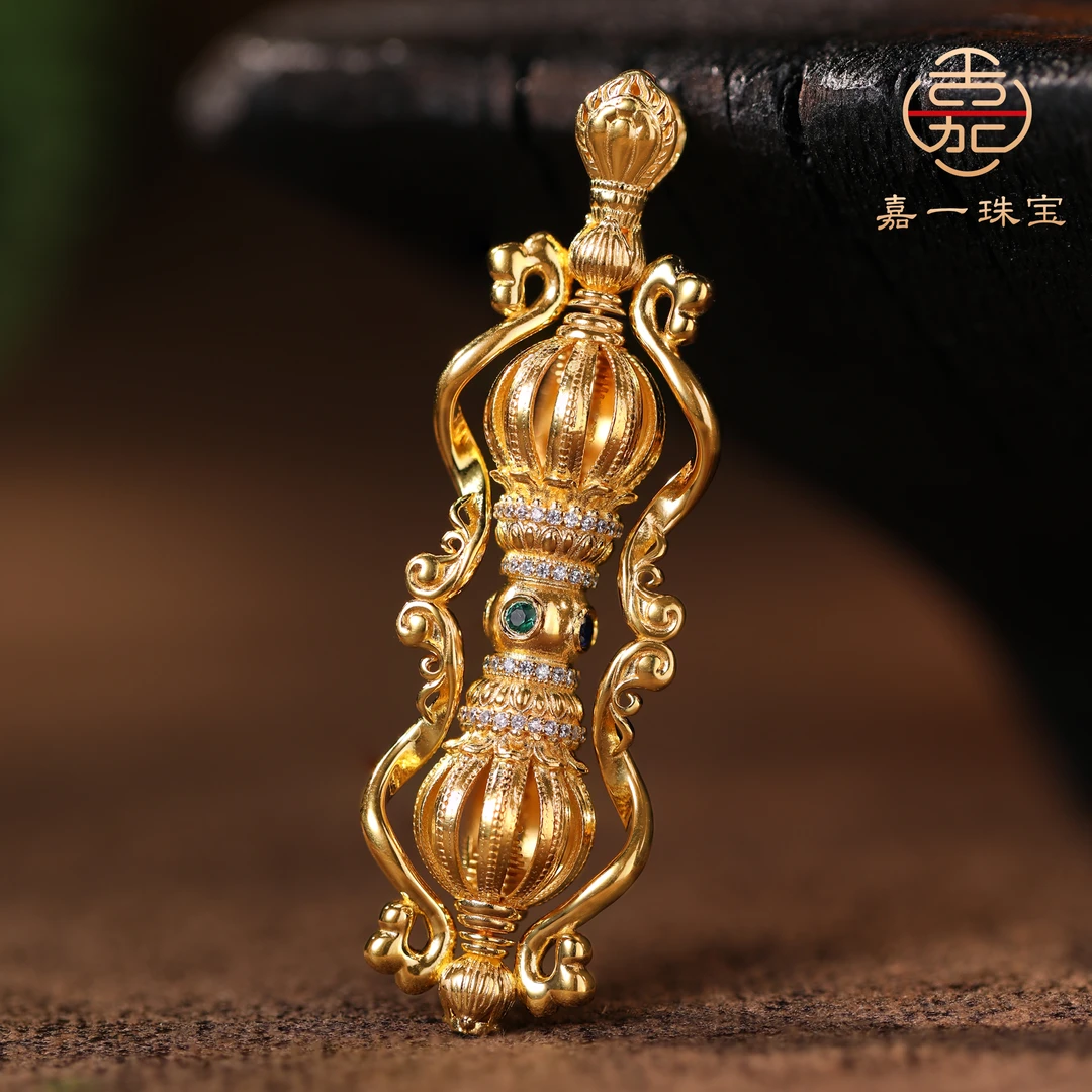 【嘉一珠宝】九转财王永乐杵·金刚杵吊坠