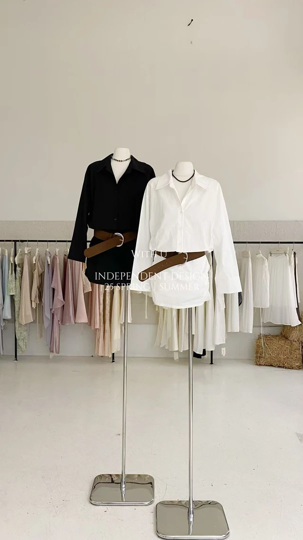 with u@9176 韩系轻熟气质款衬衫拼接设计感连衣裙