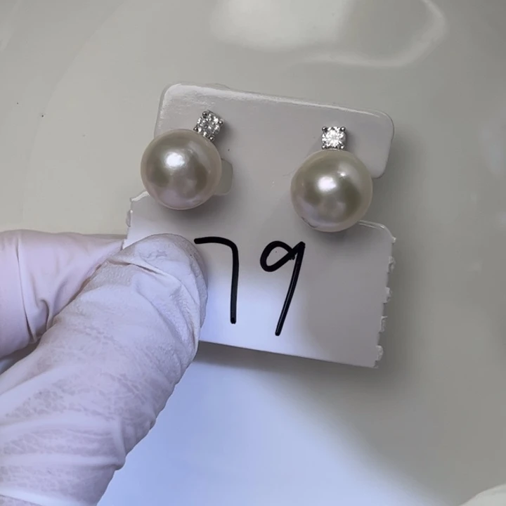 淡水珍珠耳饰银S925镶嵌