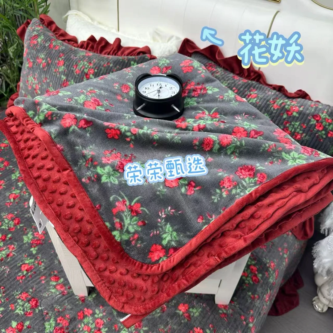 【RR荣荣】组合-唐锦绒牛奶绒豆豆被套单人/双人亲肤加厚可机洗