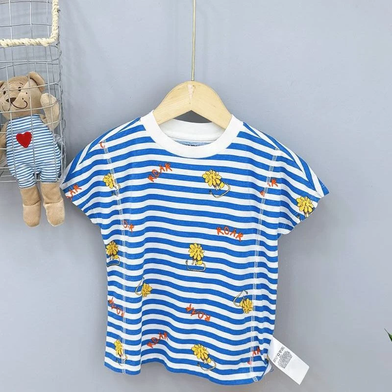 0003高端专享夏季YOYO呦呦鹿短袖蓝条