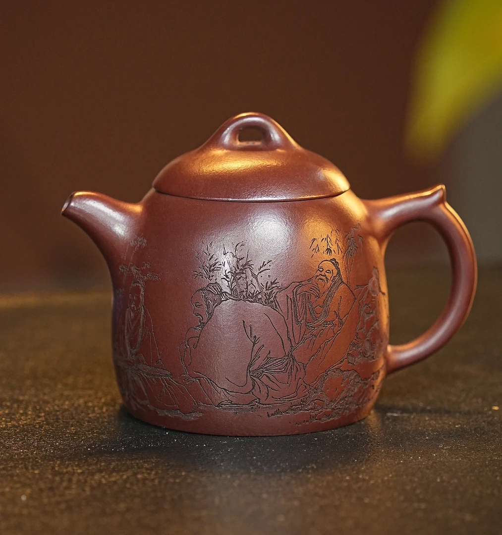 原矿茶壶茶杯紫砂壶龙血砂泥料秦权茶具手工茶壶单个茶杯紫砂壶